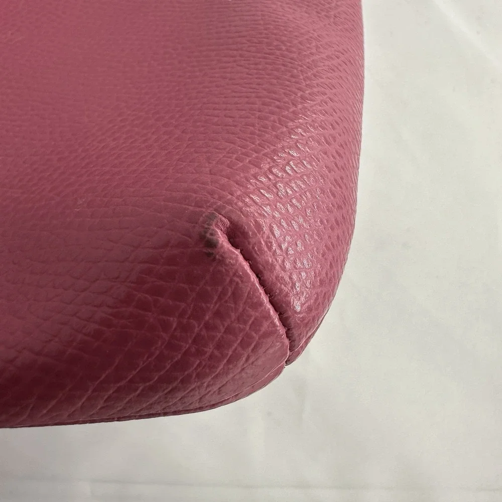 Coach Pink F52881 Crossgrain Leather East West Pop Purse Crossbody Hangtag